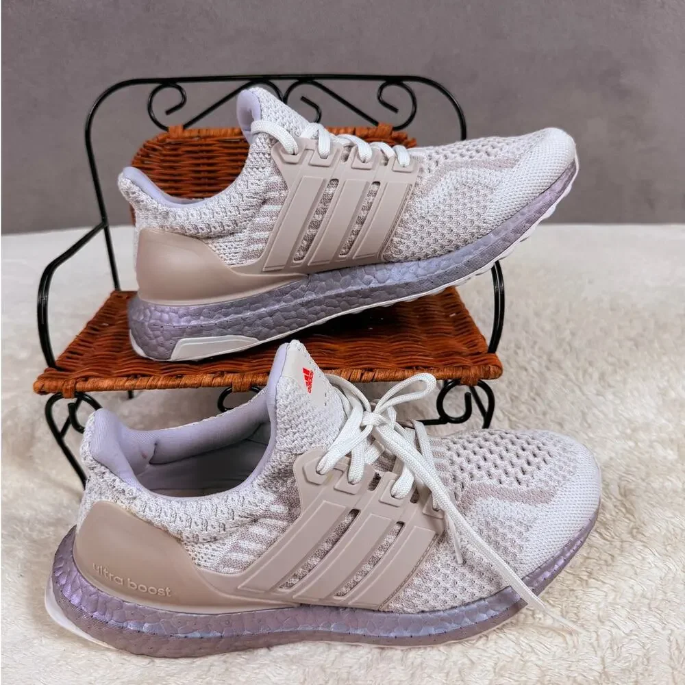 adidas UltraBoost Women’s Size 7 White Lavender Purple Boost Running Shoes